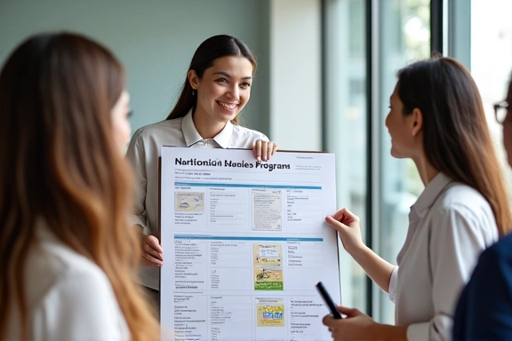 A nutritionist consulting with a corporate client, demonstrating a tailored wellness plan on a tablet