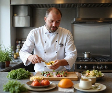 Chef preparing healthy food